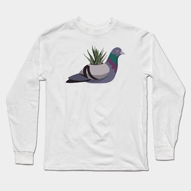 Succulent Pigeon Long Sleeve T-Shirt by GeoCreate